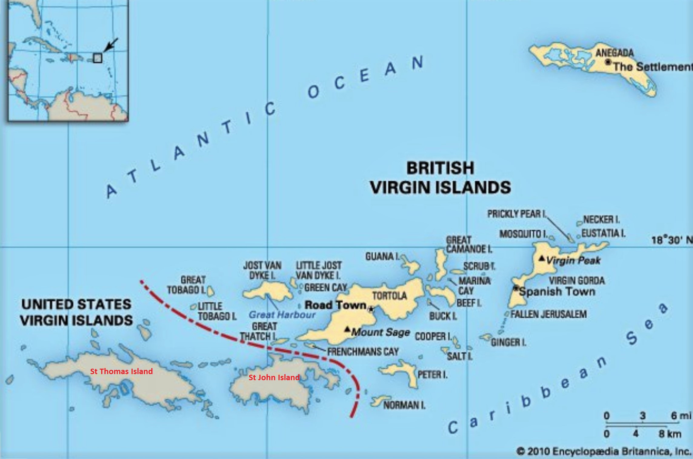 British Virgin Islands Maps Including Outline And Topographical Maps ...